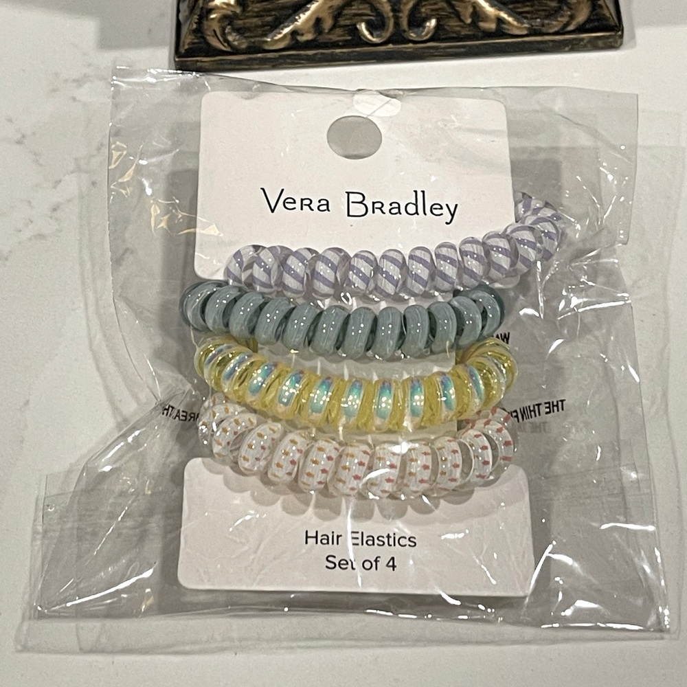 VERA BRADLEY 4PK HAIR ELASTICS BRAND NEW